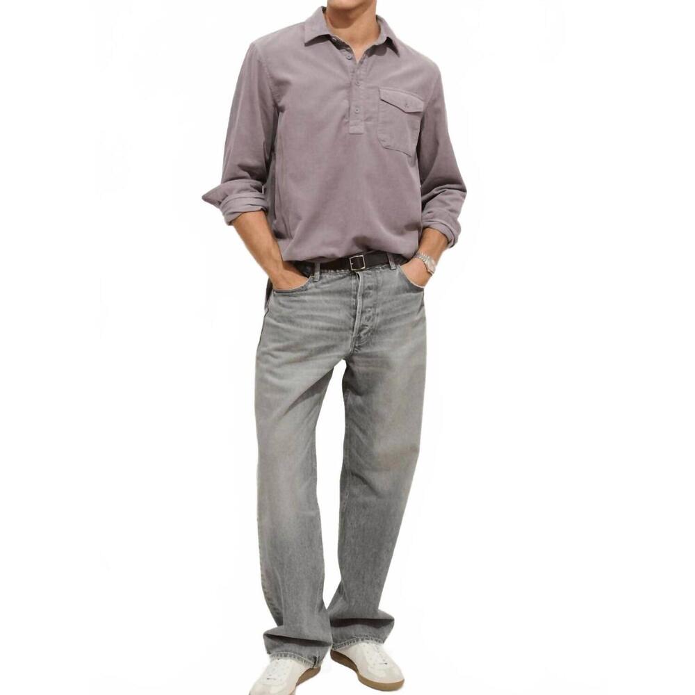 NEW ALEX MILL carter popover shirt in grey lilac